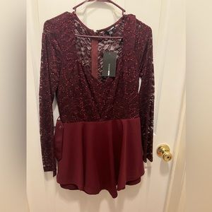 Fashion, nova maroon romper